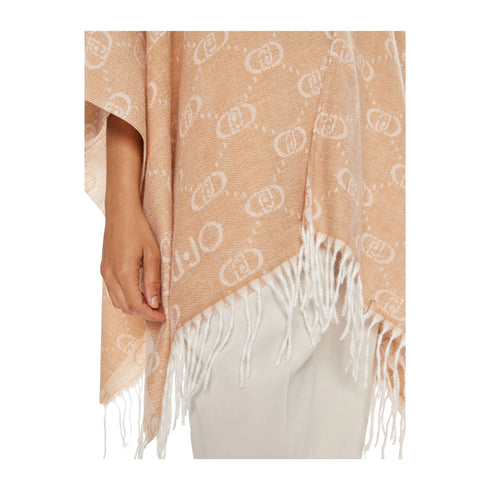 Liu Jo Poncho Poncho Donna con logo monogram Cammello - Francavilla Moda